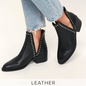 Steve Madden Conquest Black Leather Bootie Sz 9